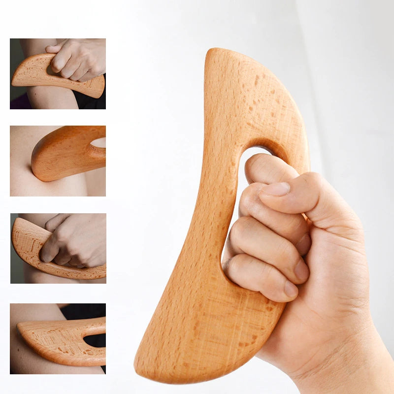 Wooden Body Massage Guasha – Natural Muscle Scraping Tool for Deep Tissue Massage, Relaxation & Body Sculpting