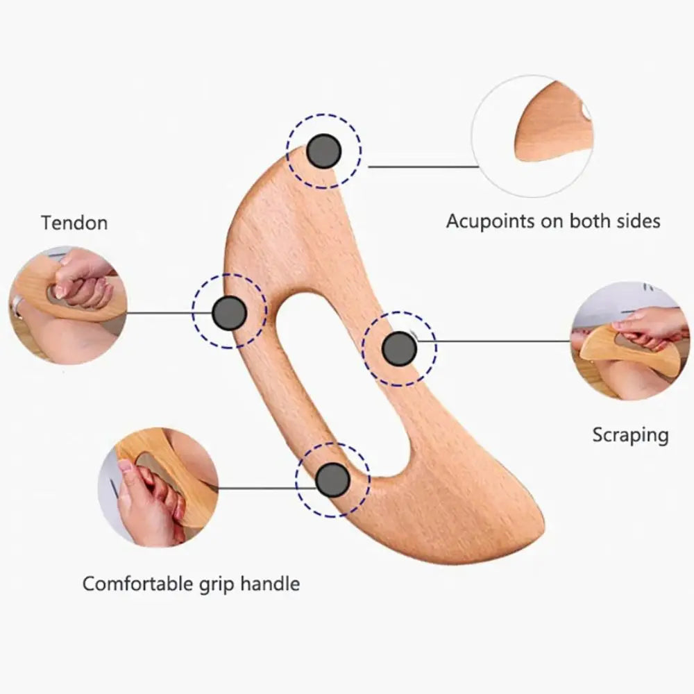 Wooden Body Massage Guasha – Natural Muscle Scraping Tool for Deep Tissue Massage, Relaxation & Body Sculpting