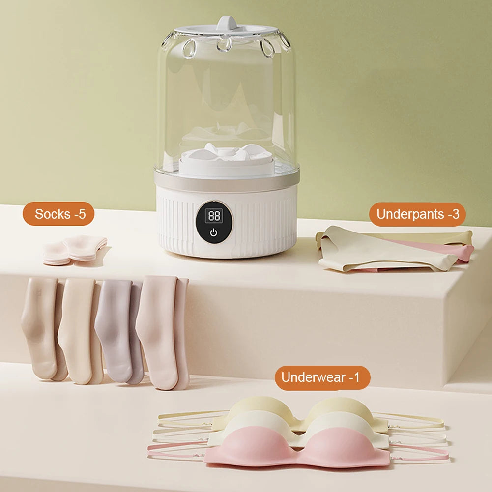 Mini Underwear Washer Rechargeable – Portable USB Washing Machine for Underwear, Socks & Small Clothes