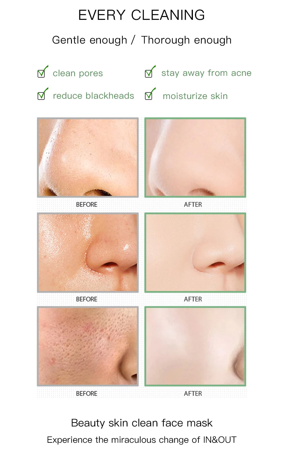 Face Clean Mask Green Tea Stick 40g