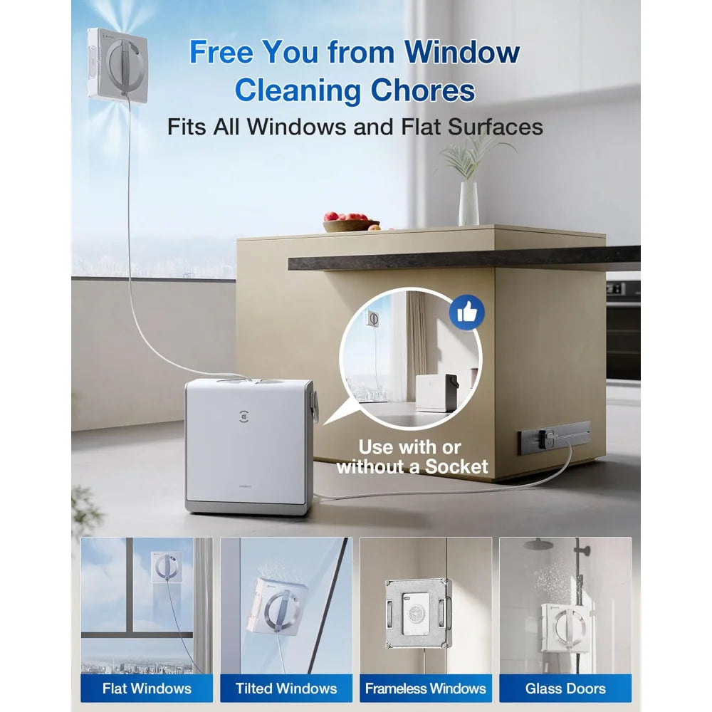 Portable Window Cleaning Robot with Multi-Functional Station