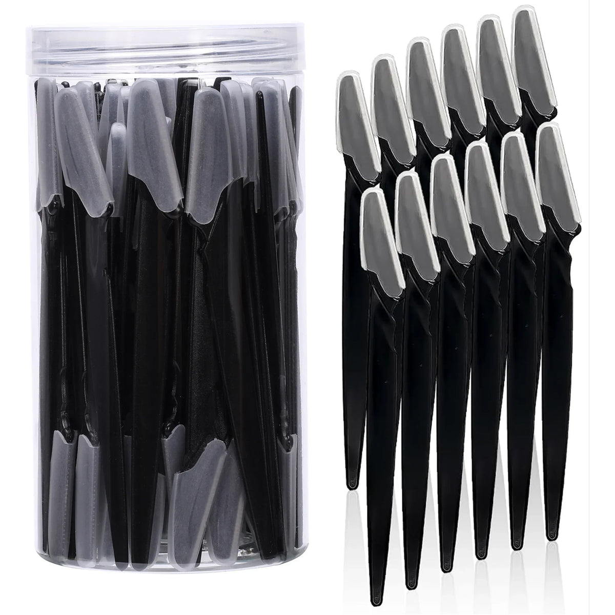 Bestprice Beauty precision facial hair remover razors in a clear container and loose.