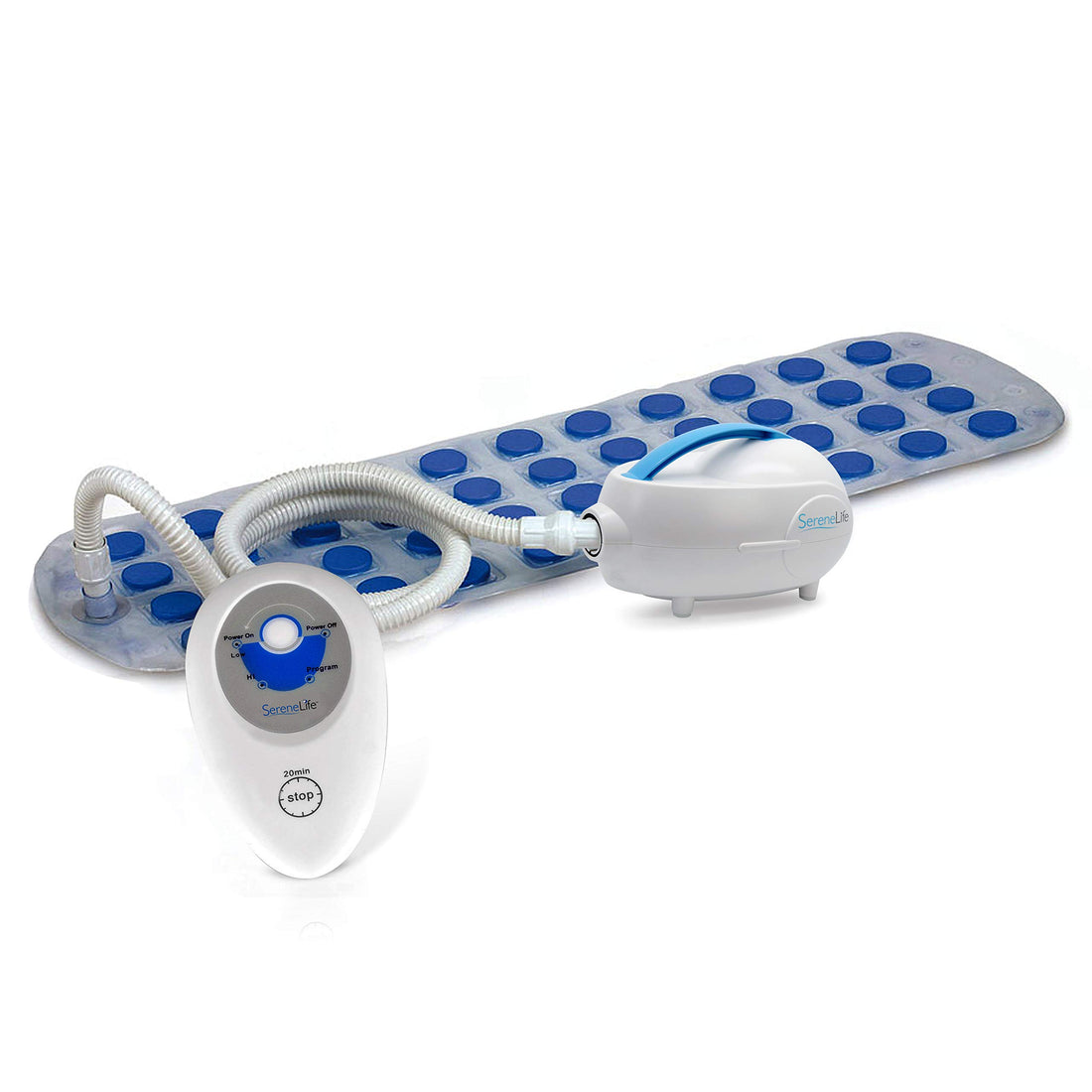 SereneLife Spa Bath Mat Full Body Massager - Portable Hot Tub Mat with Warm Air Jets Remote Control Non-Slip Adjustable Bubble Bath Massager Aroma Clip for Essential Oils Built-in Heater
