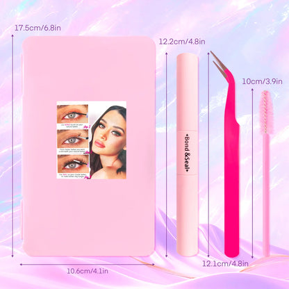 Eyelash Extension Kit with Lash Bond and Seal Lash Tweezers Thick Lash Clusters Wispy