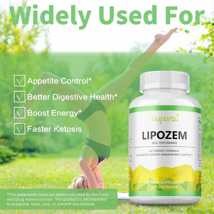 Lipozem Capsules - Appetite Suppression, Weight Management, Digestive Health, Metabolism