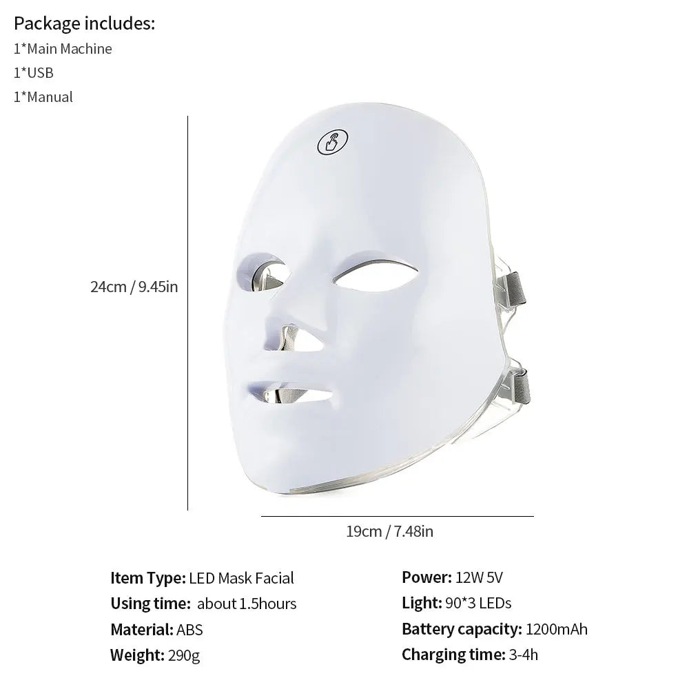 7 Colors LED Face Mask