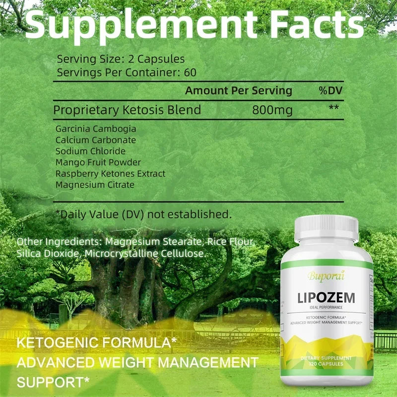 Lipozem Capsules - Appetite Suppression, Weight Management, Digestive Health, Metabolism