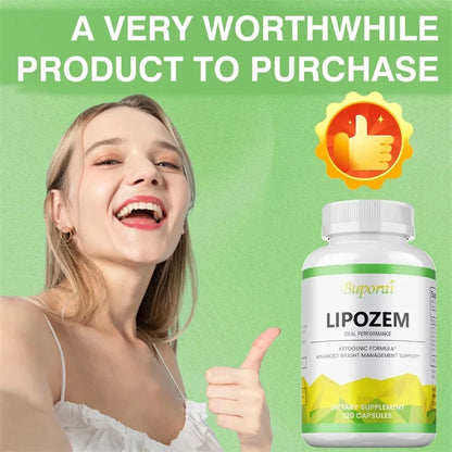 Lipozem Capsules - Appetite Suppression, Weight Management, Digestive Health, Metabolism