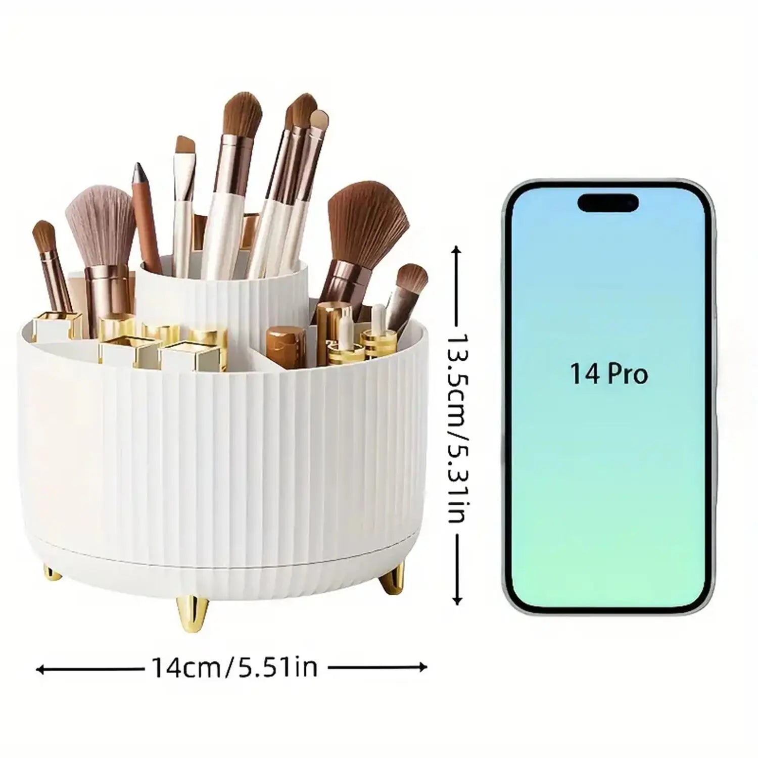Glow Spin 360° Makeup Organizer – Rotating Cosmetic Storage Case for Vanity &amp; Skincare