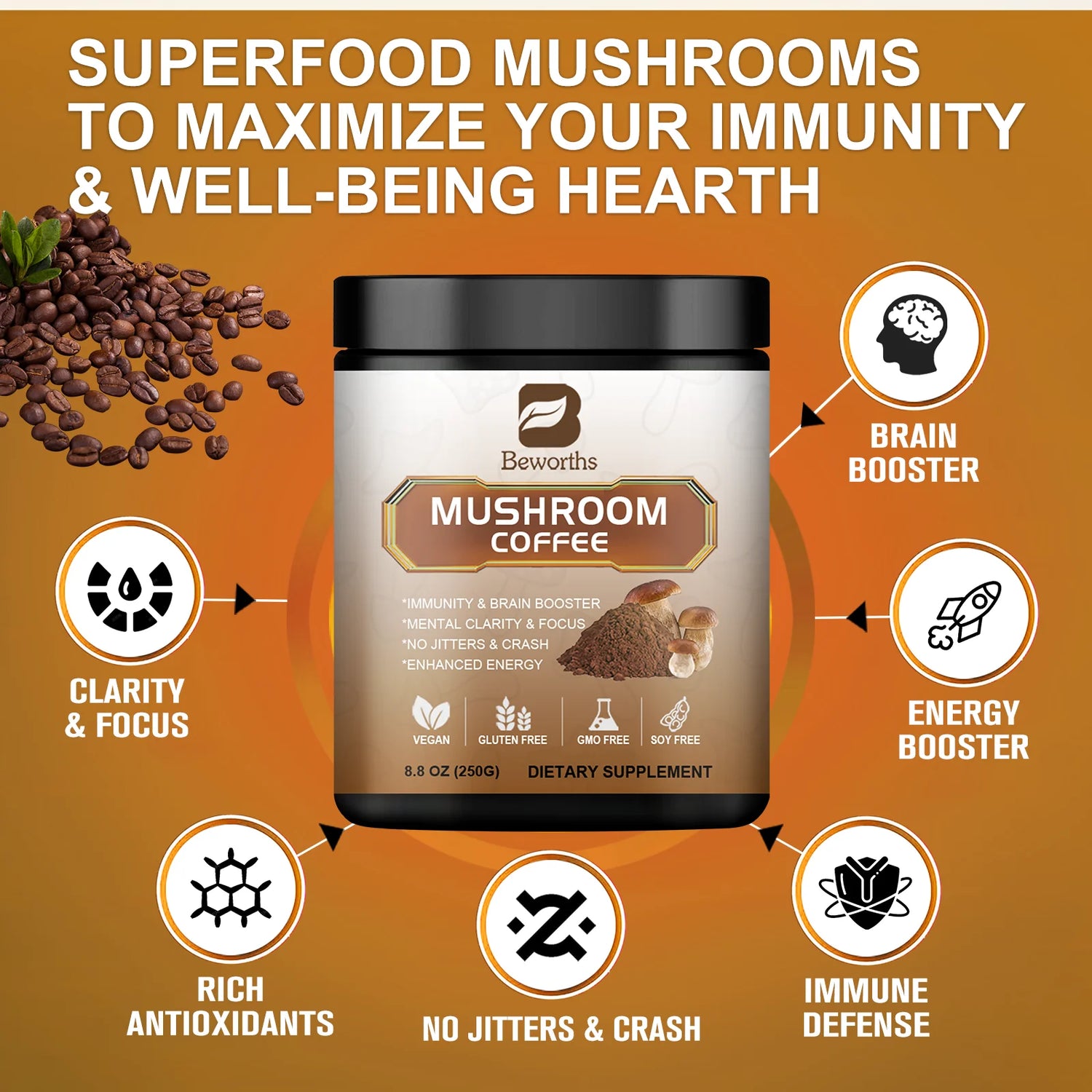 Mushroom Coffee for Energy &amp; Immune Support – Natural Focus, Wellness &amp; Daily Vitality Blend