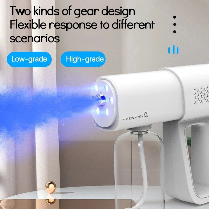 Nano Spray Gun Sanitizer Sprayer – USB Rechargeable Handheld Disinfection Mist Sprayer for Home, Office &amp; Travel