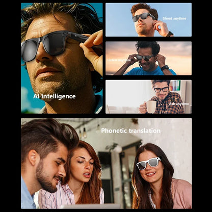 Lenovo 8K AI Smart Glasses - With Chat Gpt Touch-1200mp Camera- Music Player Bluetooth