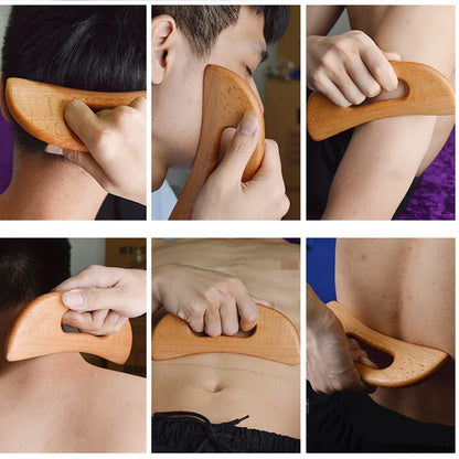 Wooden Body Massage Guasha – Natural Muscle Scraping Tool for Deep Tissue Massage, Relaxation &amp; Body Sculpting