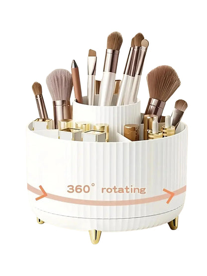 Glow Spin 360° Makeup Organizer – Rotating Cosmetic Storage Case for Vanity &amp; Skincare
