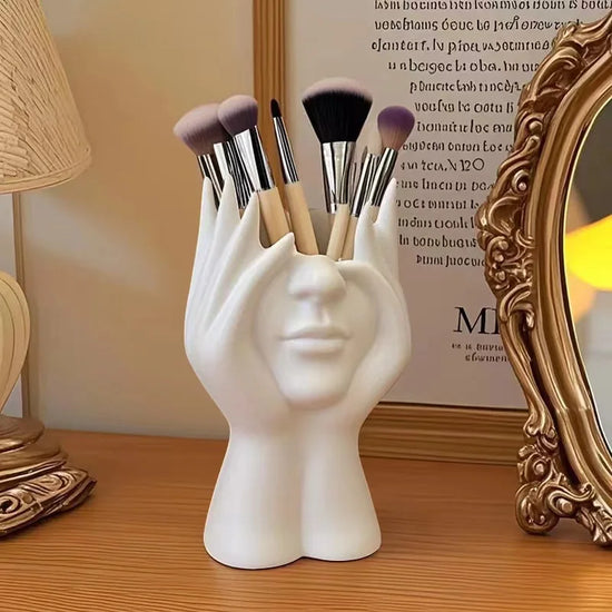 360° Rotating Makeup Brush Holder Organizer – Dustproof Cosmetic Storage Box