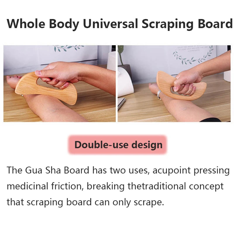 Wooden Body Massage Guasha – Natural Muscle Scraping Tool for Deep Tissue Massage, Relaxation &amp; Body Sculpting