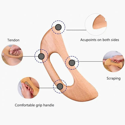 Wooden Body Massage Guasha – Natural Muscle Scraping Tool for Deep Tissue Massage, Relaxation &amp; Body Sculpting