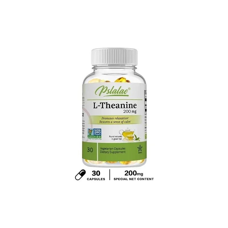 L-Theanine Capsules - Dietary Supplement To Relieve Stress, Support Healthy Mood and Improve Concentration