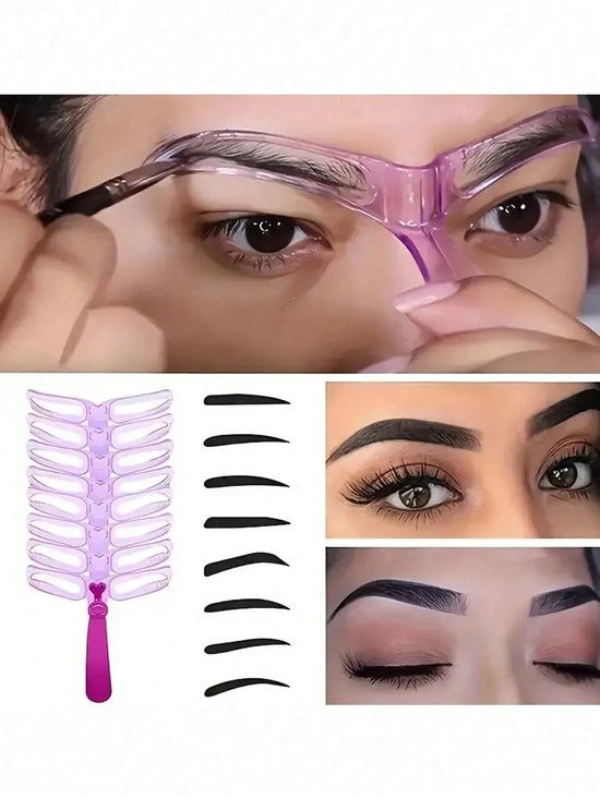 Eyebrow Shaper Stencil Kit – 8 Reusable Styles for Perfect Brow Shaping