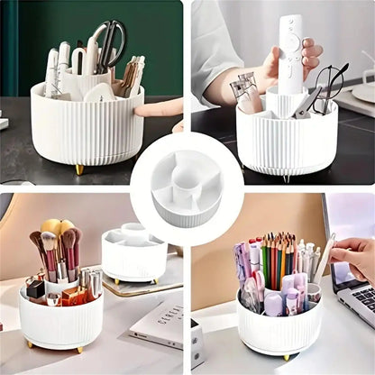 Glow Spin 360° Makeup Organizer – Rotating Cosmetic Storage Case for Vanity &amp; Skincare