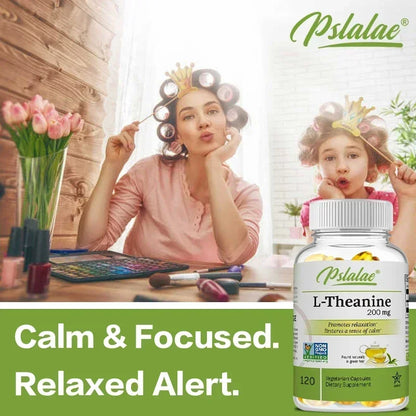 L-Theanine Capsules – Dietary Supplement for Stress Relief, Calm Mood Support &amp; Improved Focus and Concentration