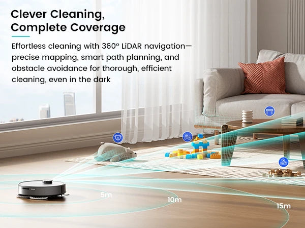 Robot Vacuum and Mop – Smart Automatic Floor Cleaner with Strong Suction &amp; Wet Dry Mopping System