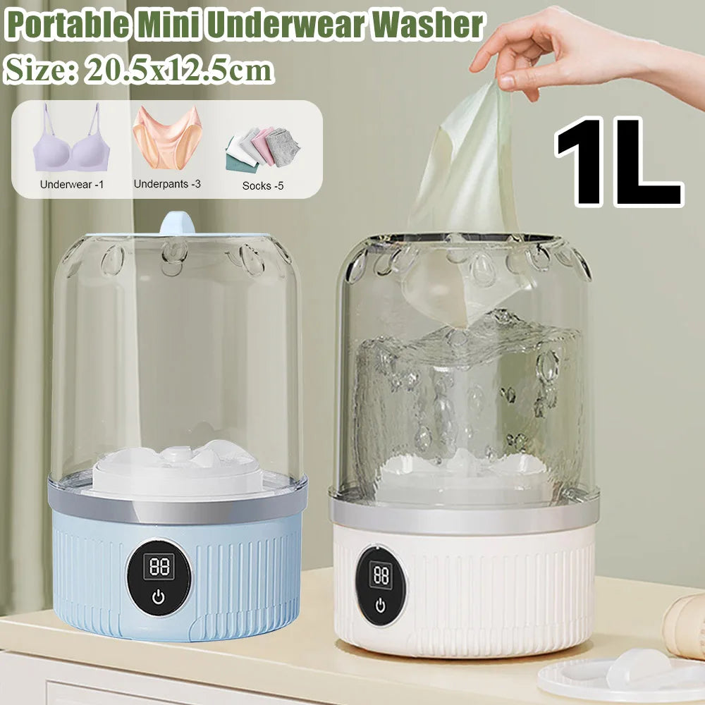 Mini Underwear Washer Rechargeable – Portable USB Washing Machine for Underwear, Socks &amp; Small Clothes