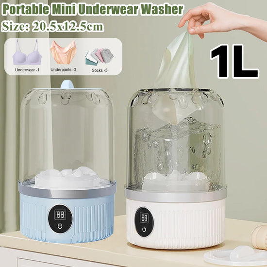 Mini Underwear Washer Rechargeable – Portable USB Washing Machine for Underwear, Socks & Small Clothes