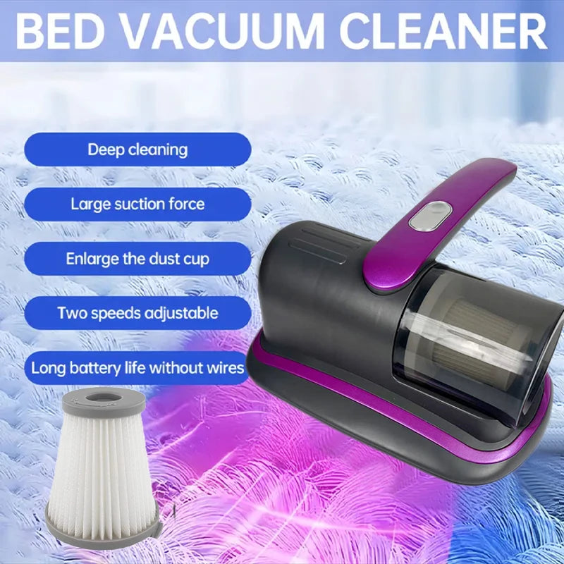 Wireless Handheld Mattress Vacuum Cleaner with UV-C Light HEPA Filter