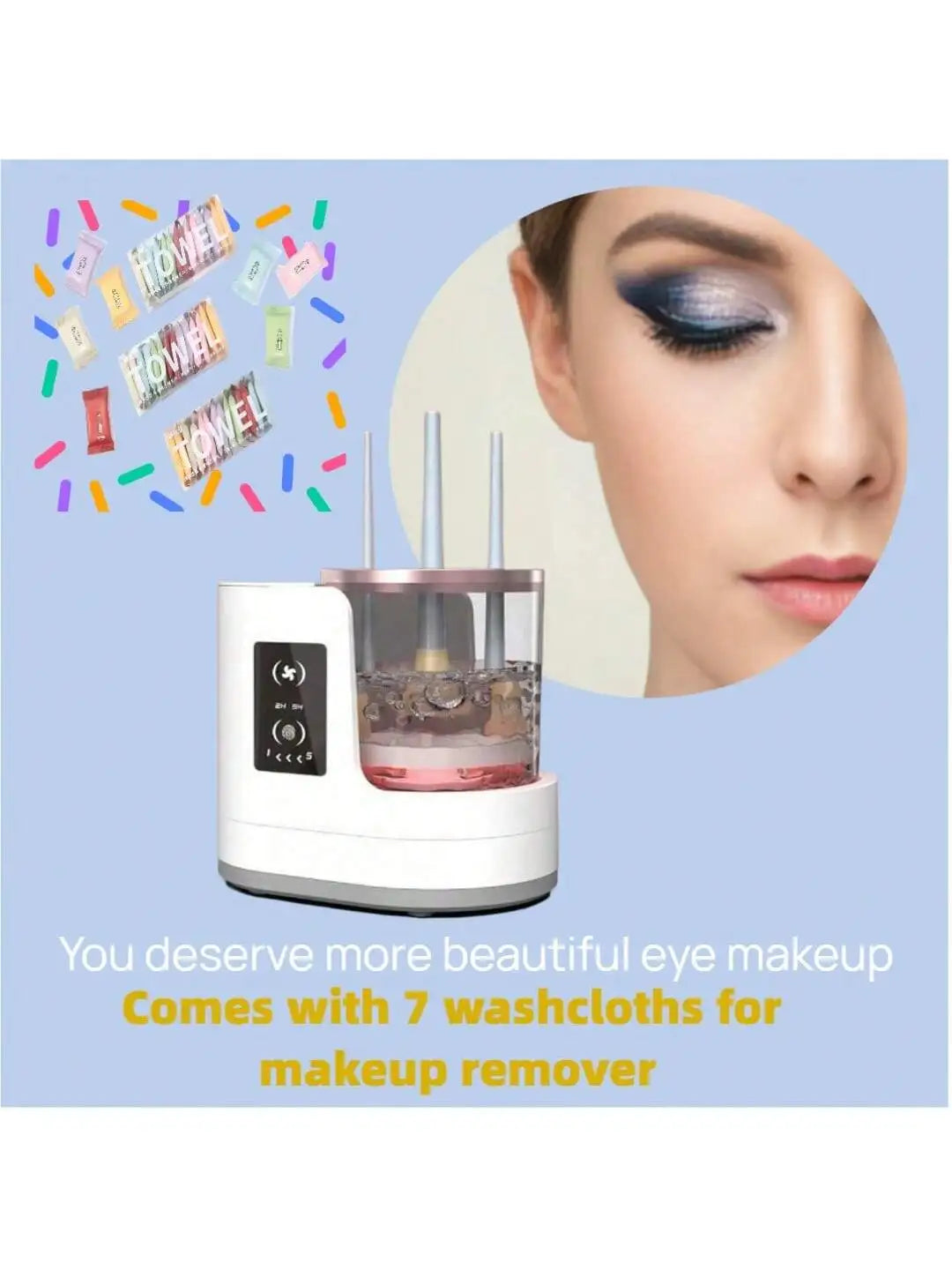 Electric makeup brush cleaner.