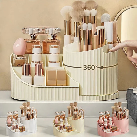 Luxe Spin 360° Vanity Organizer – Rotating Makeup & Skincare Storage Rack