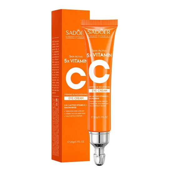SADOER Vitamin C Eye Cream – Brightening & Hydrating Eye Care for Dark Circles and Puffiness