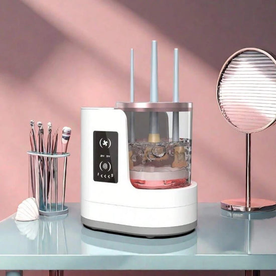 Electric Makeup Brush Cleaner & Dryer – Automatic Deep Cleaning Machine for Cosmetic Brushes