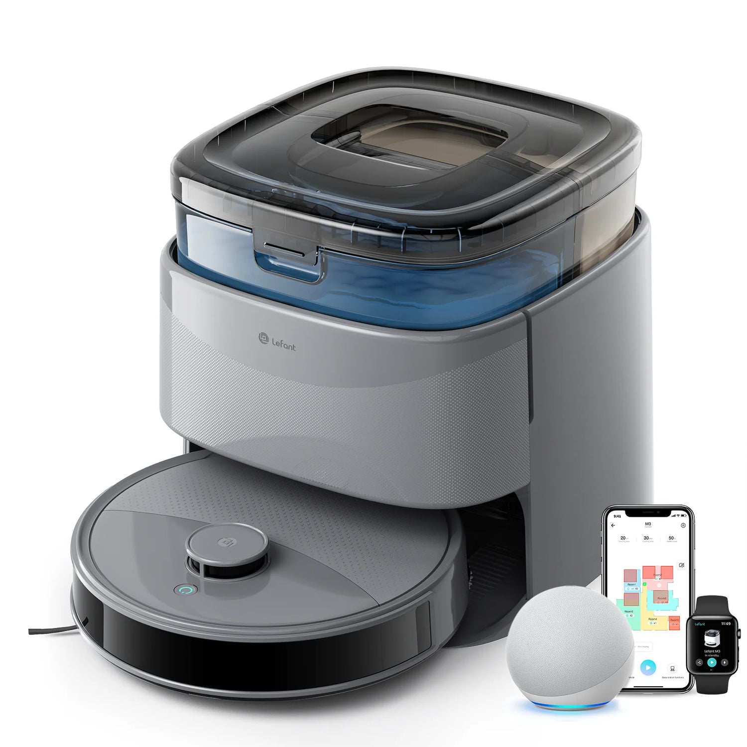 Robot Vacuum and Mop – Smart Automatic Floor Cleaner with Strong Suction &amp; Wet Dry Mopping System