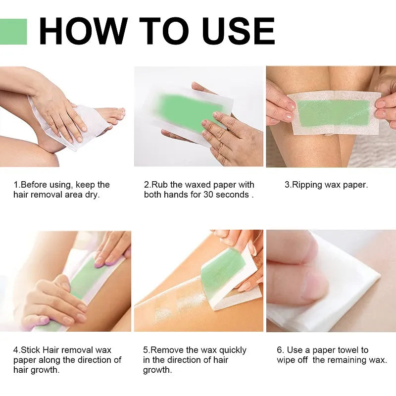 20stick Professional Hair Removal Wax Strips for Summer Depilation Double Sided Cold Wax Paper for Leg Body Face