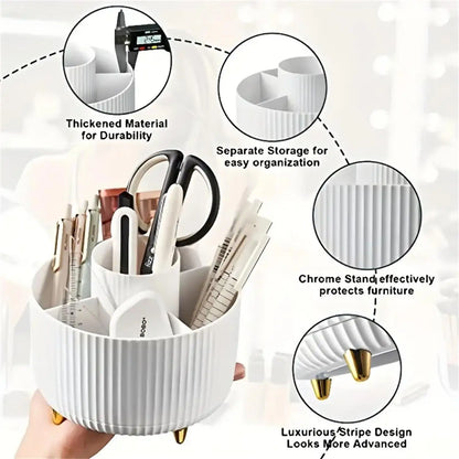 Glow Spin 360° Makeup Organizer – Rotating Cosmetic Storage Case for Vanity &amp; Skincare
