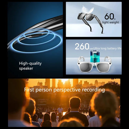 Lenovo 8K AI Smart Glasses - With Chat Gpt Touch-1200mp Camera- Music Player Bluetooth