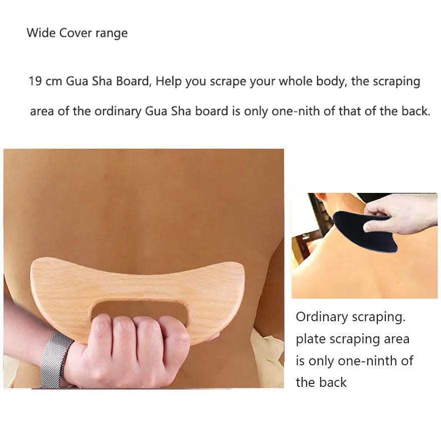 Wooden Body Massage Guasha – Natural Muscle Scraping Tool for Deep Tissue Massage, Relaxation &amp; Body Sculpting