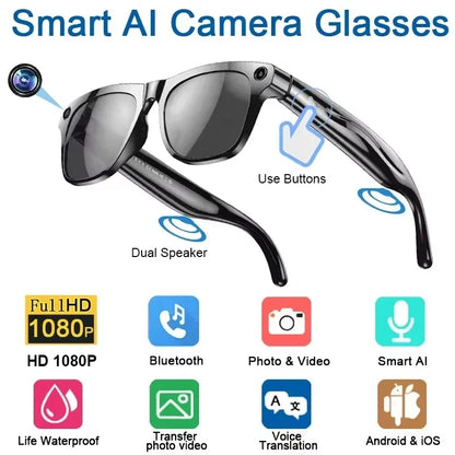 Lenovo 8K AI Smart Glasses - With Chat Gpt Touch-1200mp Camera- Music Player Bluetooth