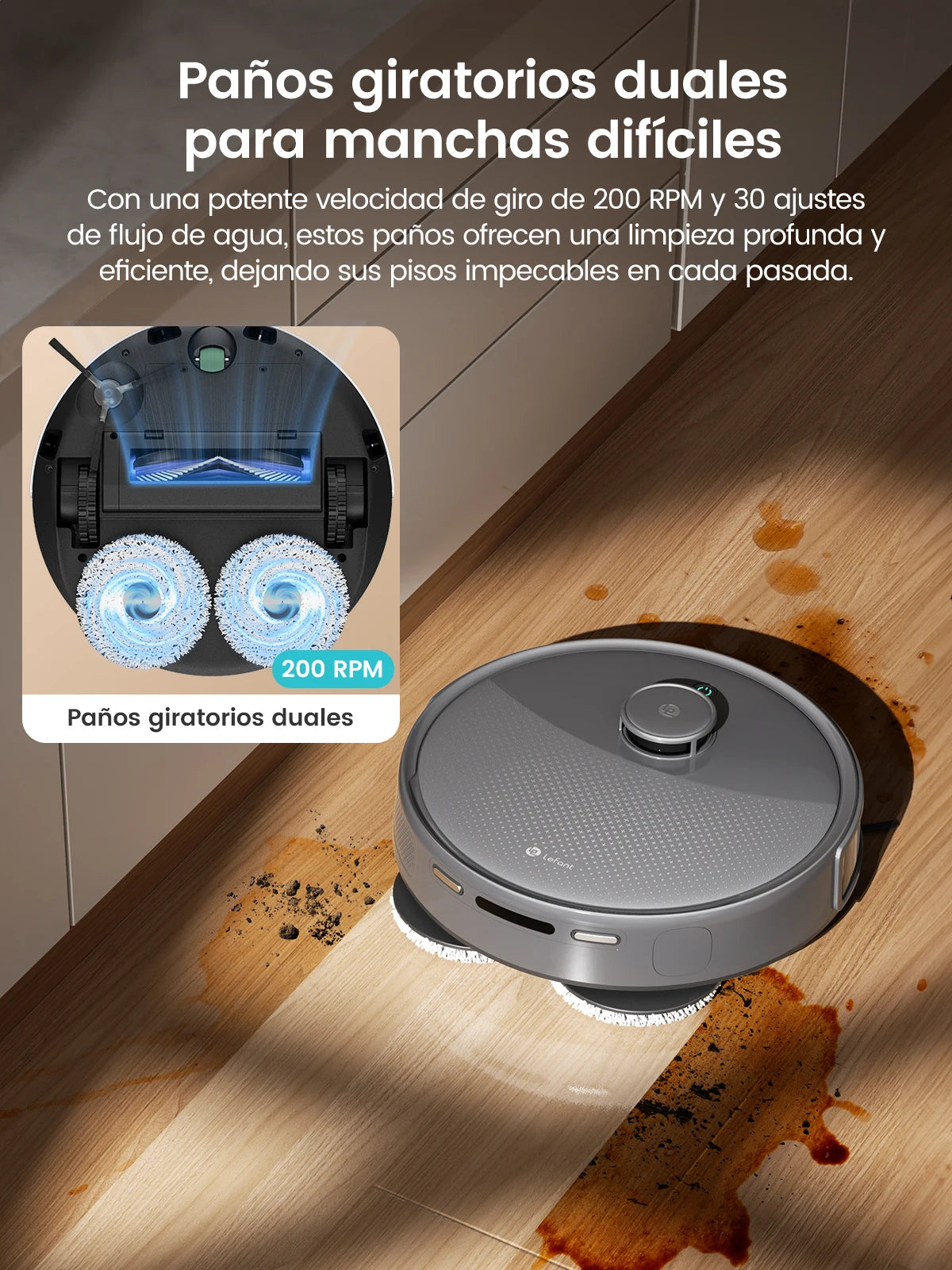 Robot Vacuum and Mop – Smart Automatic Floor Cleaner with Strong Suction &amp; Wet Dry Mopping System