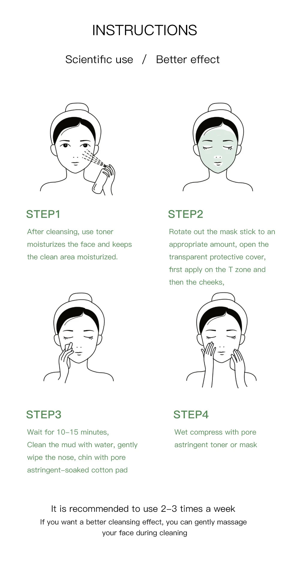 Face Clean Mask Green Tea  Stick 40g