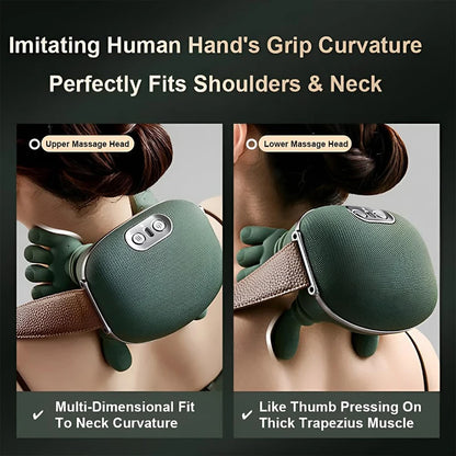 Electric Neck Massager Pillow – Deep Tissue Shiatsu Massage Pillow with Heat Therapy for Neck, Shoulder &amp; Back Pain Relief