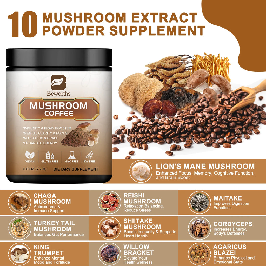 Mushroom Coffee for energy and immune support