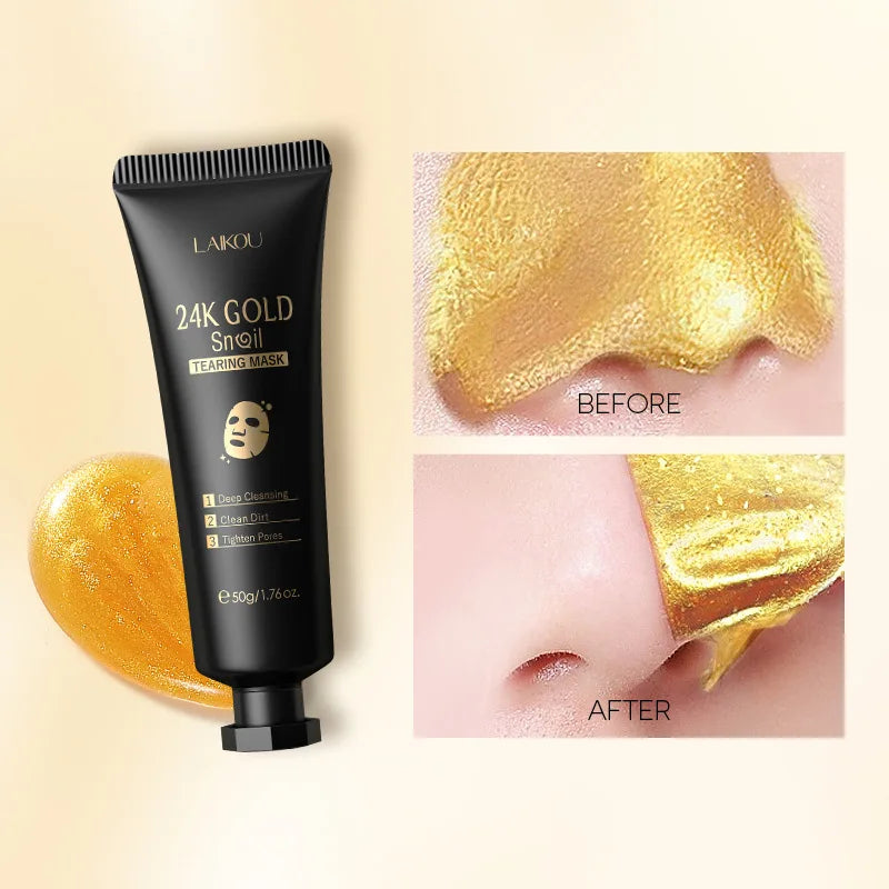 Gold Glow Peel Mask – 24K Gold Brightening &amp; Blackhead Removal Mask