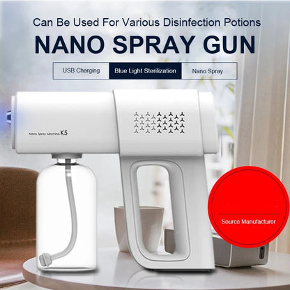 Nano Spray Gun Sanitizer Sprayer – USB Rechargeable Handheld Disinfection Mist Sprayer for Home, Office &amp; Travel