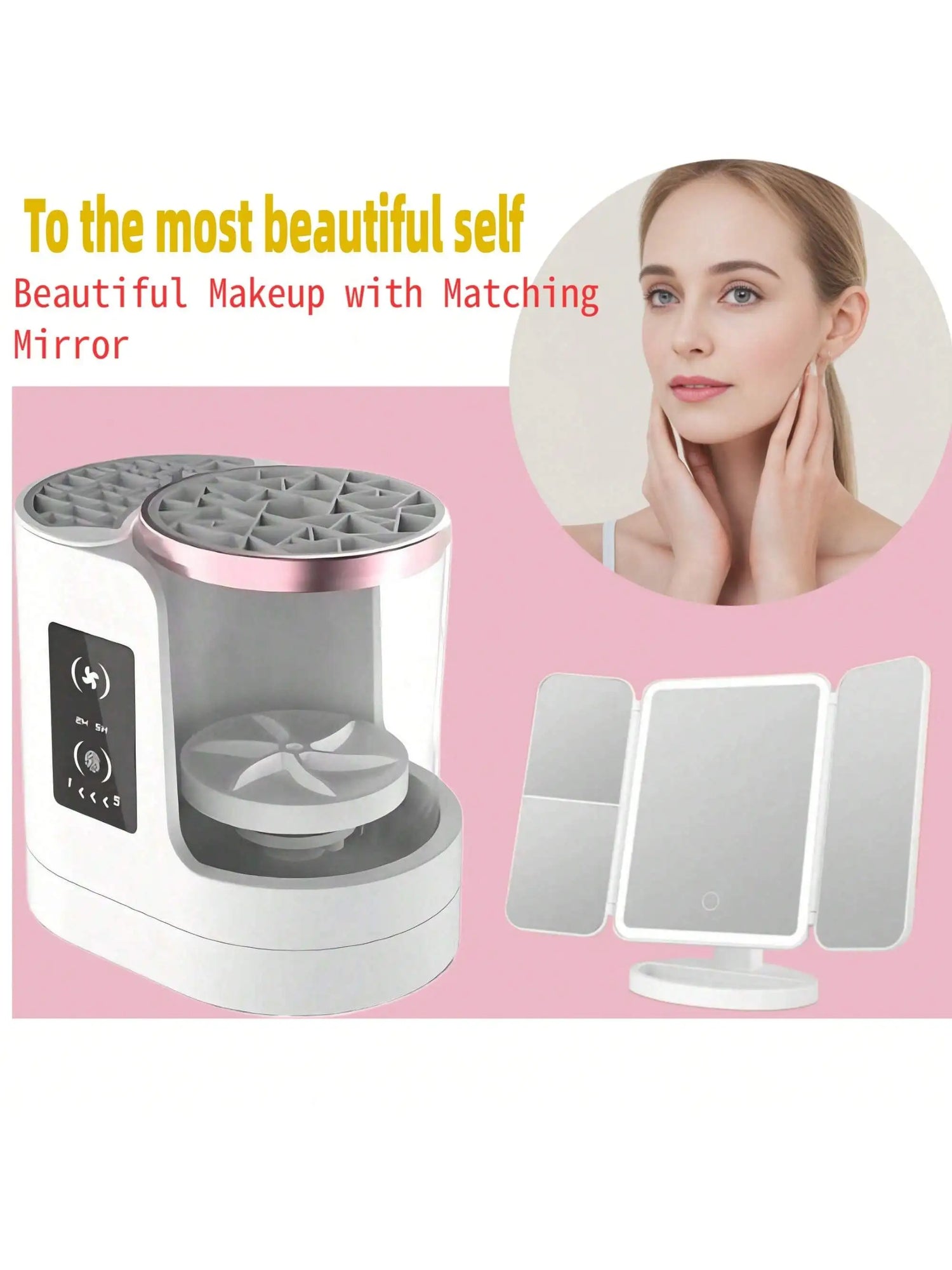 Electric makeup brush cleaner.