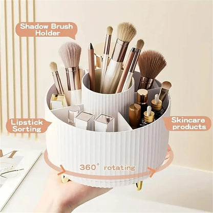Glow Spin 360° Makeup Organizer – Rotating Cosmetic Storage Case for Vanity &amp; Skincare