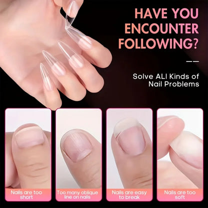 120 Pieces of Transparent Style Boxed Nails, 12 Sizes Full Coverage Acrylic Pressure-Stick Nails.