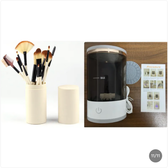 Makeup Brush Cleaner – Electric Automatic Brush Cleaning Machine for Fast Deep Clean & Dry in Seconds
